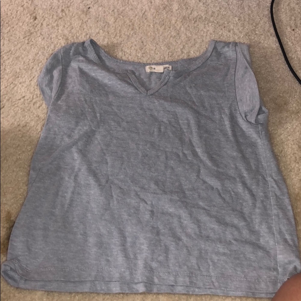 Tee with small v neck